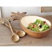Mud Pie™ Pineapple Wood and Enamel Salad Serving Bowl MDPI2504